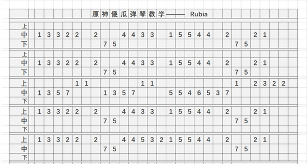 原神Rubia曲谱手机版 Rubia琴谱简谱图片图1