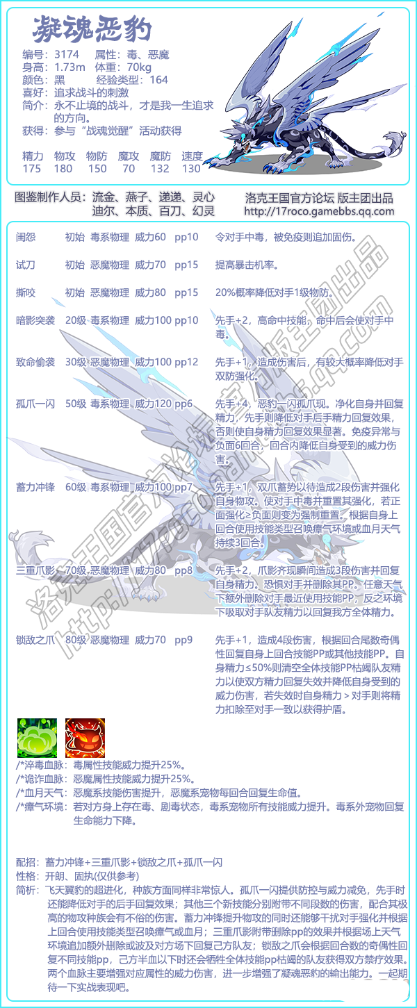 洛克王国凝魂恶豹技能表图鉴 凝魂恶豹怎么样/厉害吗图1