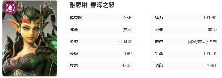 星际52区雅思琳怎么样 雅思琳角色技能属性介绍图1